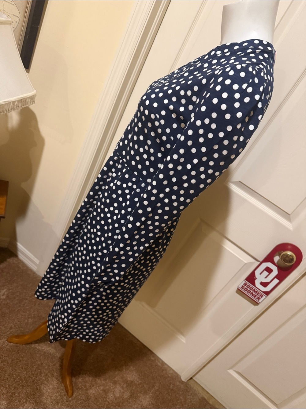 Boden Naomi Relaxed Jersey Navy Polka Dot Long-Sleeve Dress. NWT. US 2/UK 6 - Picture 4 of 10